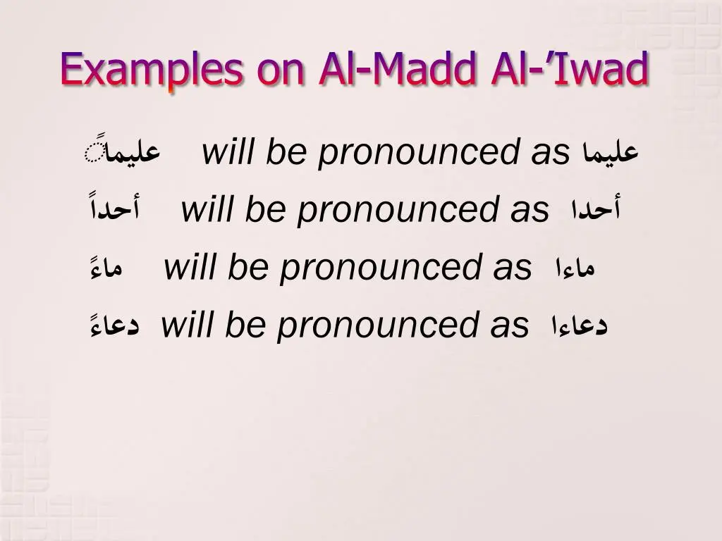 Madd Iwad: Definition, Rules, and Examples in Tajweed